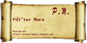 Péter Mara névjegykártya